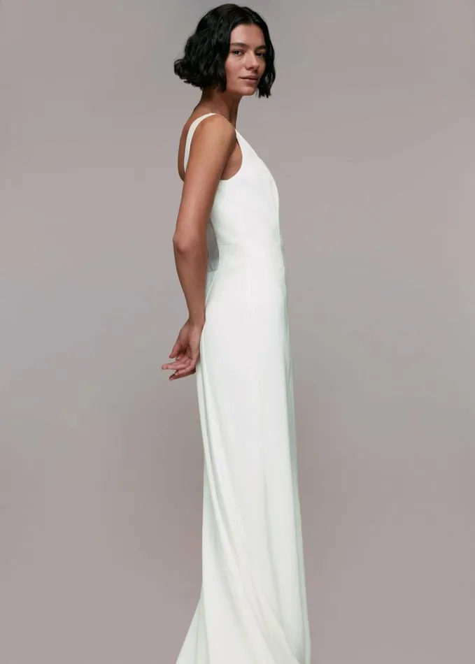 Whistles Mia Square Neck Wedding Dress Ivory Women Dresses