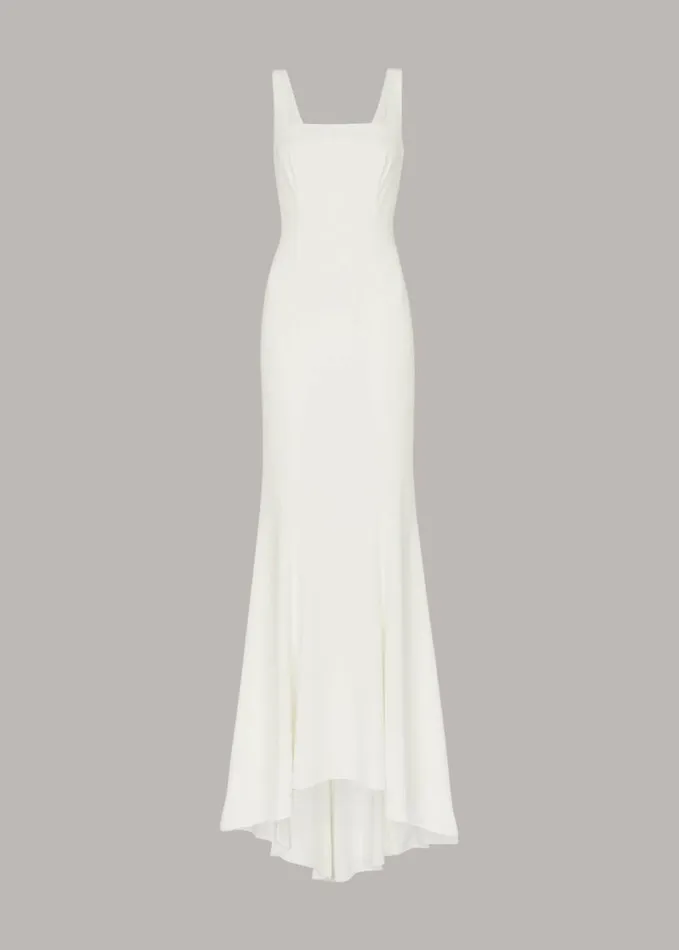 Whistles Mia Square Neck Wedding Dress Ivory Women Dresses
