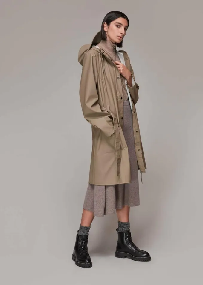 Whistles Rains Curve Jacket Taupe Women Coats and Jackets