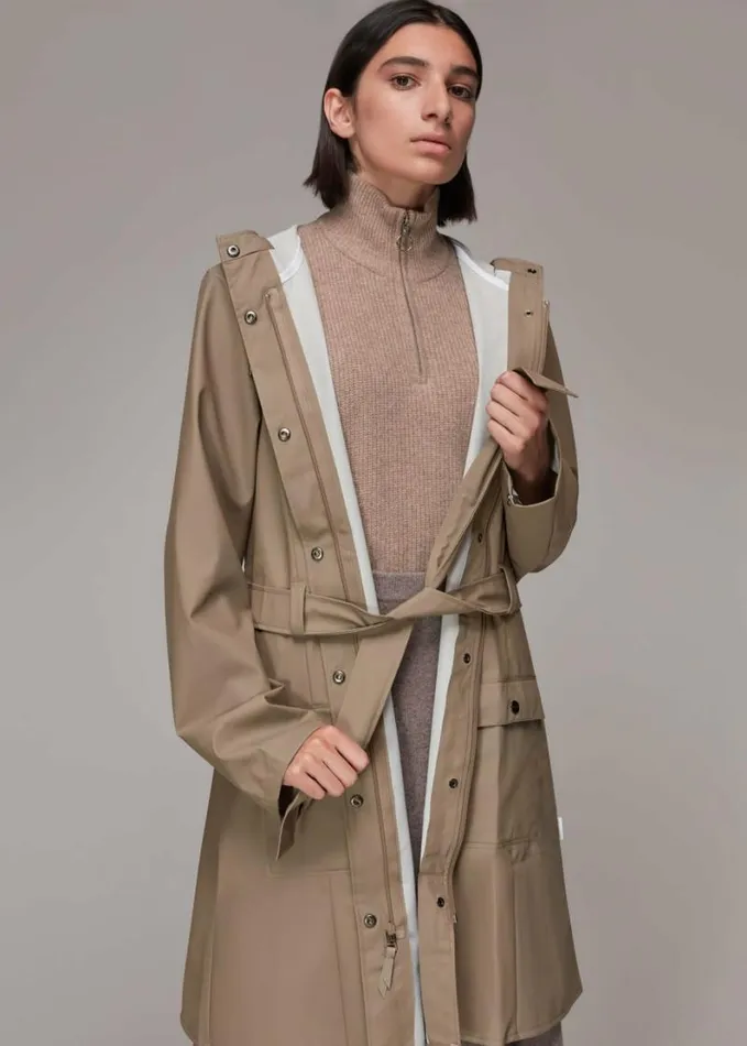 Whistles Rains Curve Jacket Taupe Women Coats and Jackets