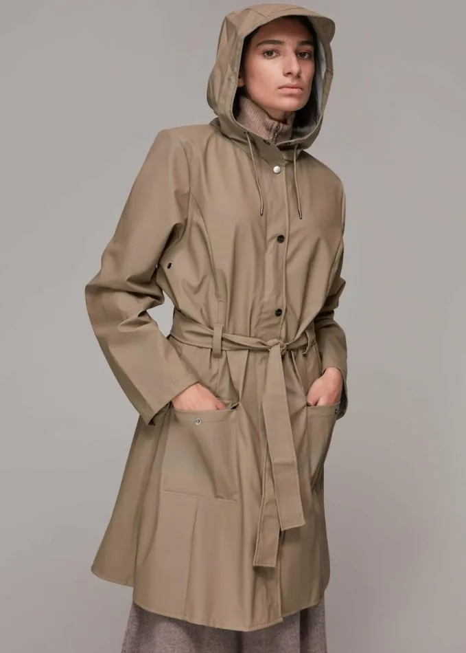 Whistles Rains Curve Jacket Taupe Women Coats and Jackets