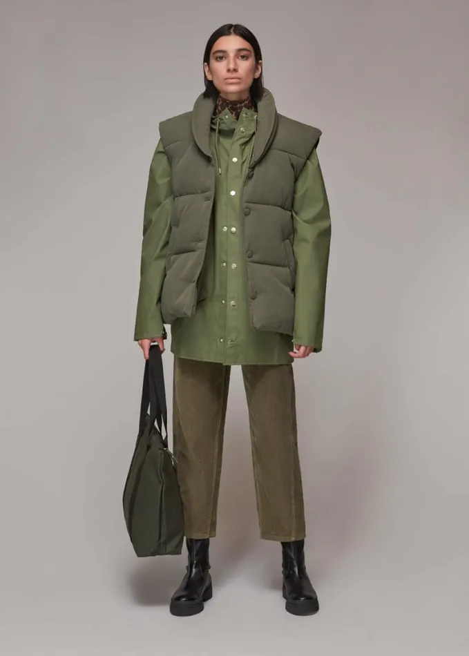 Whistles Rains Hooded Jacket Olive Women Coats and Jackets