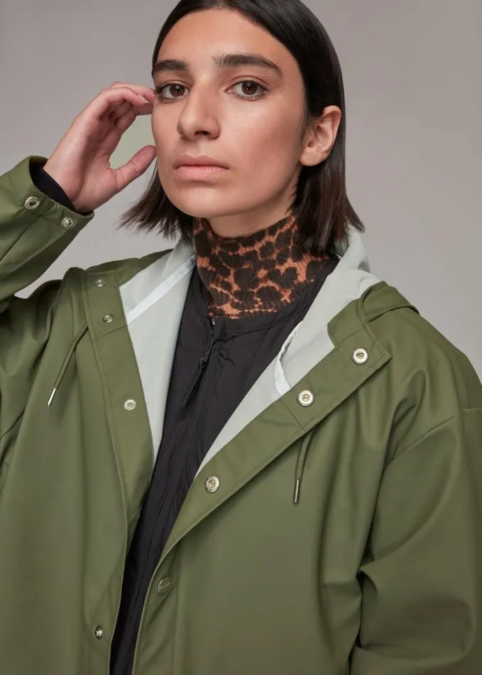Whistles Rains Hooded Jacket Olive Women Coats and Jackets