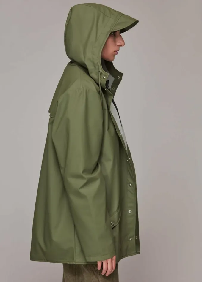 Whistles Rains Hooded Jacket Olive Women Coats and Jackets
