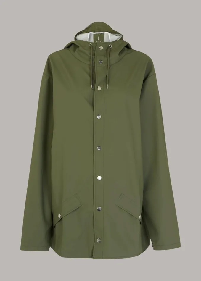 Whistles Rains Hooded Jacket Olive Women Coats and Jackets