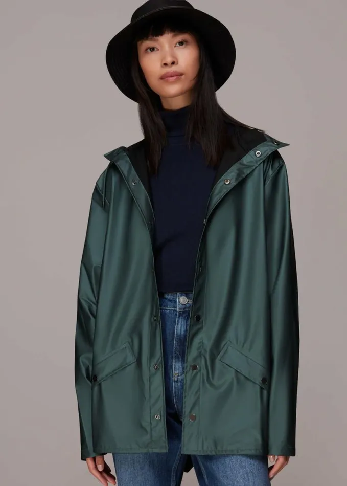 Whistles Rains Jacket Dark Green Women Coats and Jackets
