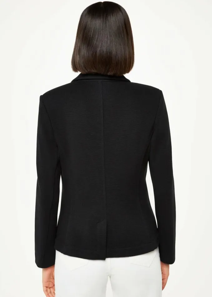 Whistles Slim Jersey Jacket Black Women Coats and Jackets