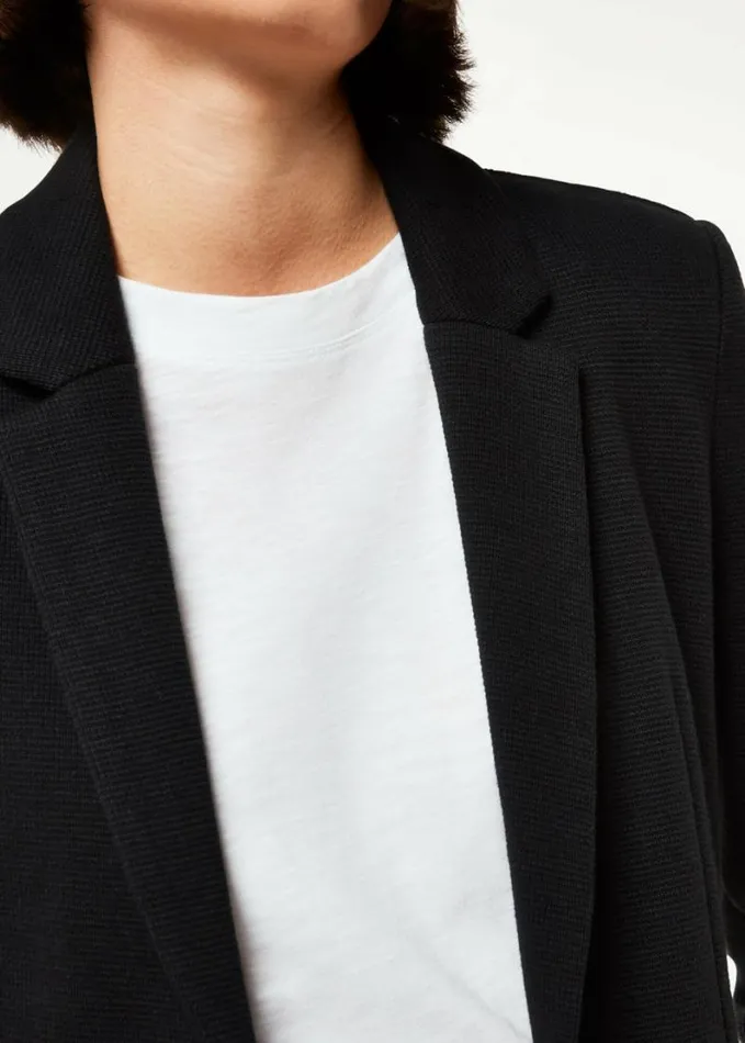 Whistles Slim Jersey Jacket Black Women Coats and Jackets