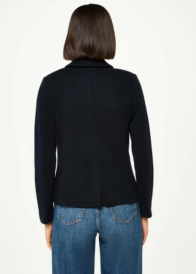 Whistles Slim Jersey Jacket Navy Women Coats and Jackets