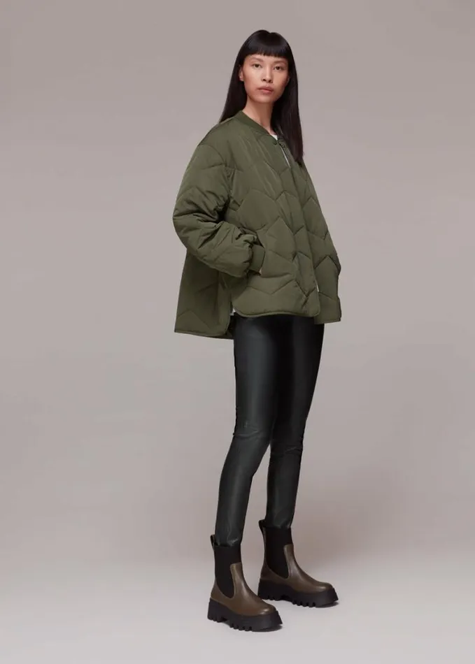 Whistles Stretch Leather Legging Black Women Pants