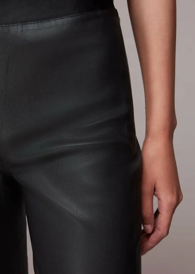Whistles Stretch Leather Legging Black Women Pants