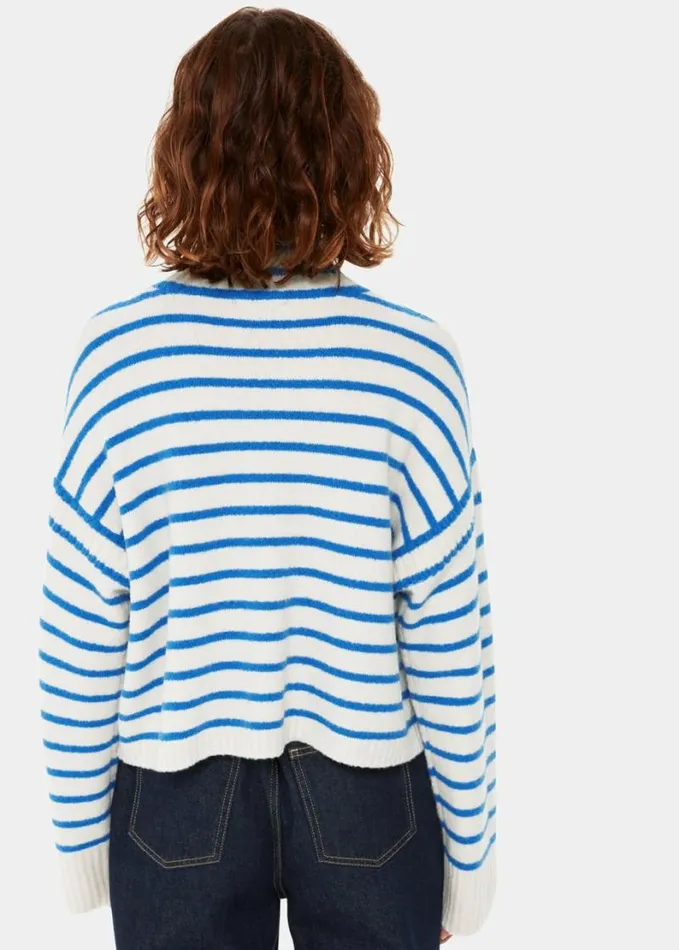 Whistles Stripe Rib Detail Funnel Knit Bluemulti Women Sweaters and Cashmere Whistles Stripe Rib Detail Funnel Knit Bluemulti Women Sweaters and Cashmere
