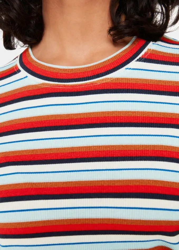 Whistles Stripe Ribbed Crew Multicolour Women Tops