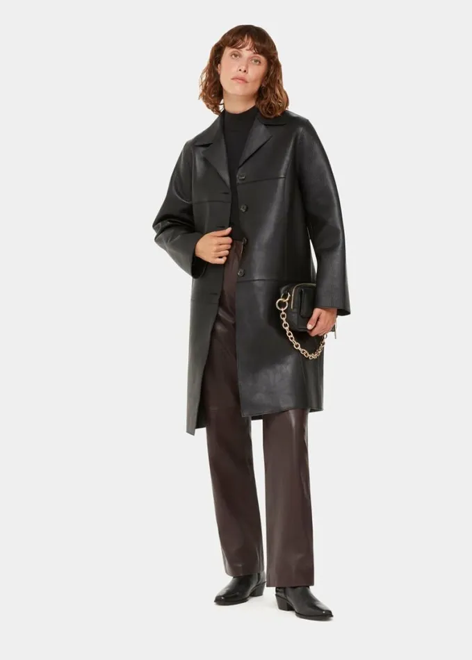 Whistles Wide Sleeve High Neck Top Black Women Tops