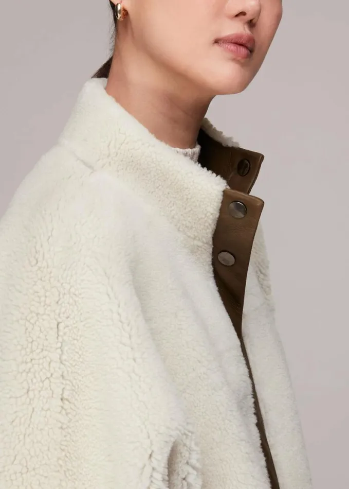 Whistles Zoe Reversible Coat Brownmulti Women Coats and Jackets
