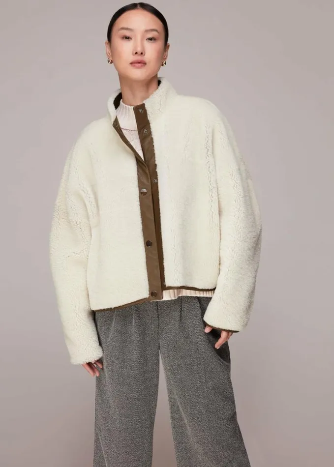 Whistles Zoe Reversible Coat Brownmulti Women Coats and Jackets