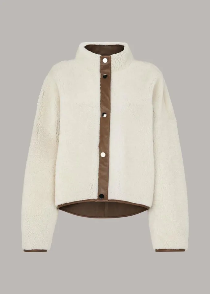Whistles Zoe Reversible Coat Brownmulti Women Coats and Jackets