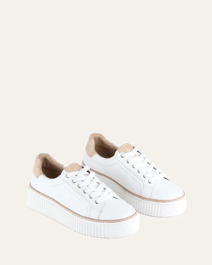 White jomercer Women Arianna sneakers white raffia White jomercer Women Arianna sneakers white raffia