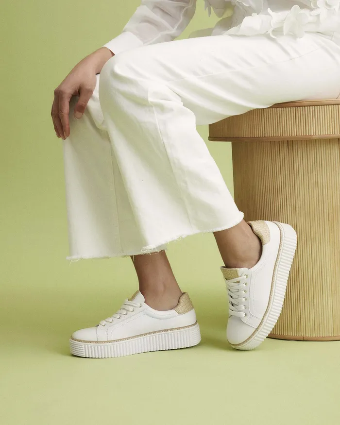 White jomercer Women Arianna sneakers white raffia White jomercer Women Arianna sneakers white raffia