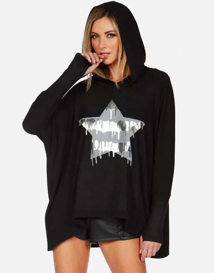 Wilma X Dripping Star Black Women Lauren Moshi Hoodies