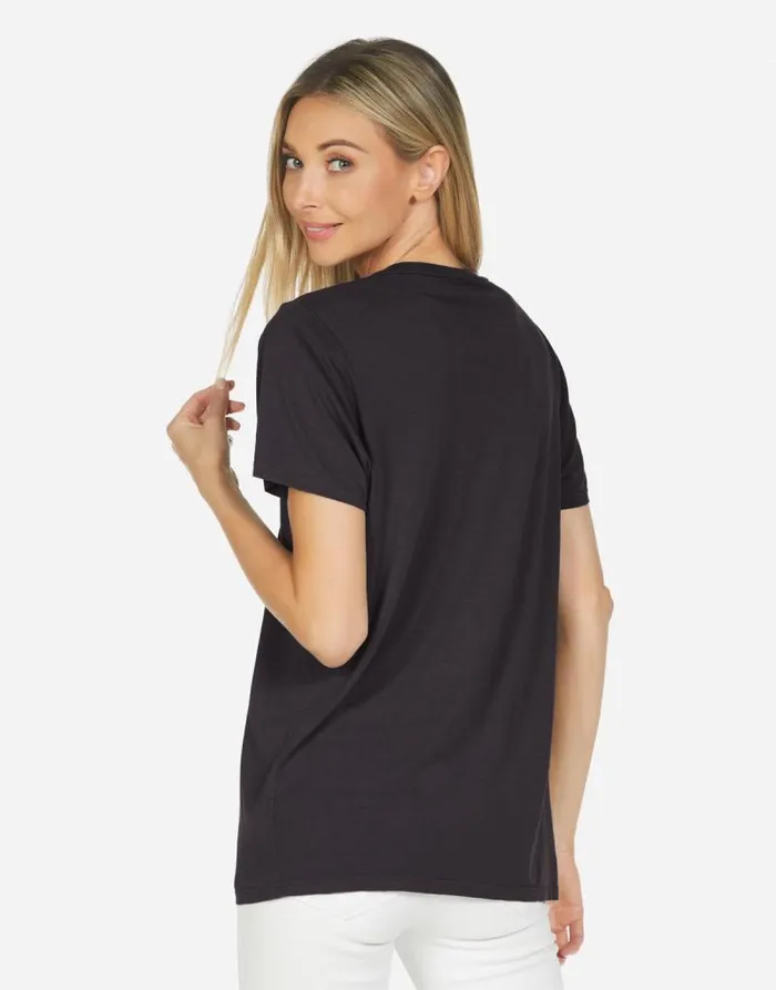 Wolf X Def Leppard Pyromania Onyx Women Lauren Moshi Short Sleeve