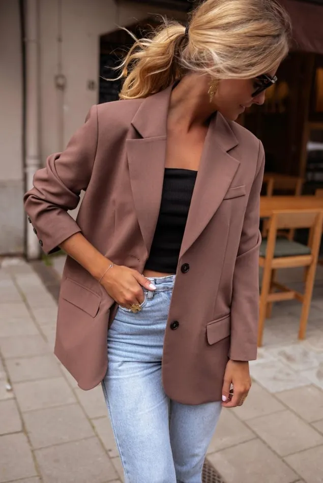 Women039s Clothing Blazers Easy Clothes Chocolate Lucia Blazer