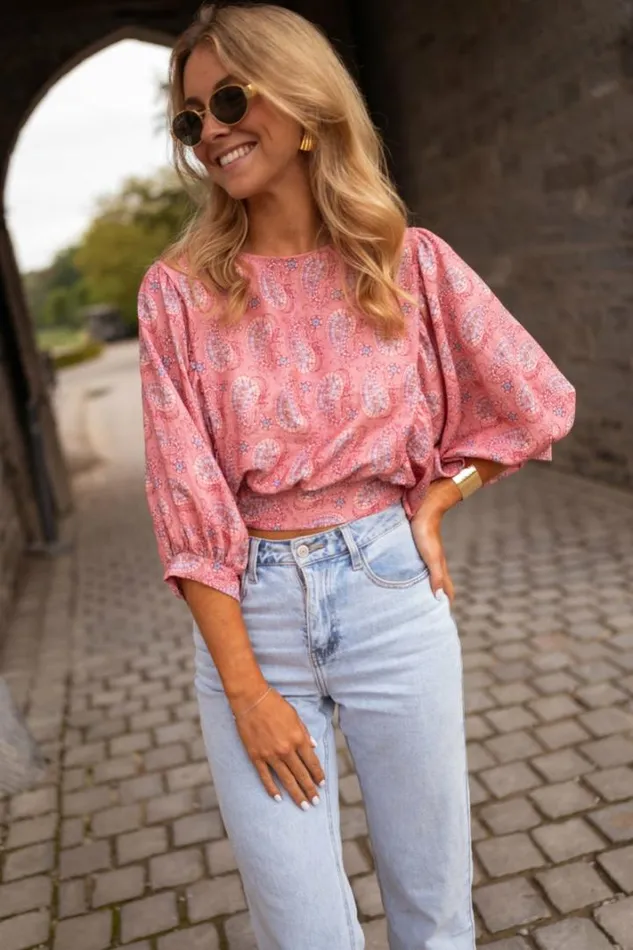 Women039s Clothing Blouses Easy Clothes Pink Patterned Karlou Blouse
