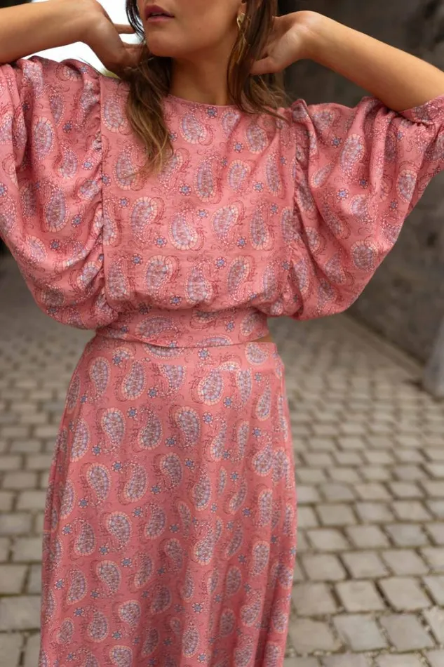 Women039s Clothing Blouses Easy Clothes Pink Patterned Karlou Blouse Women039s Clothing Blouses Easy Clothes Pink Patterned Karlou Blouse
