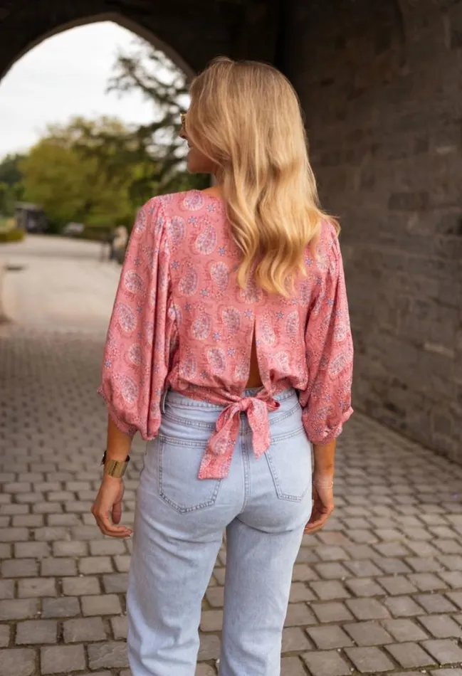 Women039s Clothing Blouses Easy Clothes Pink Patterned Karlou Blouse Women039s Clothing Blouses Easy Clothes Pink Patterned Karlou Blouse