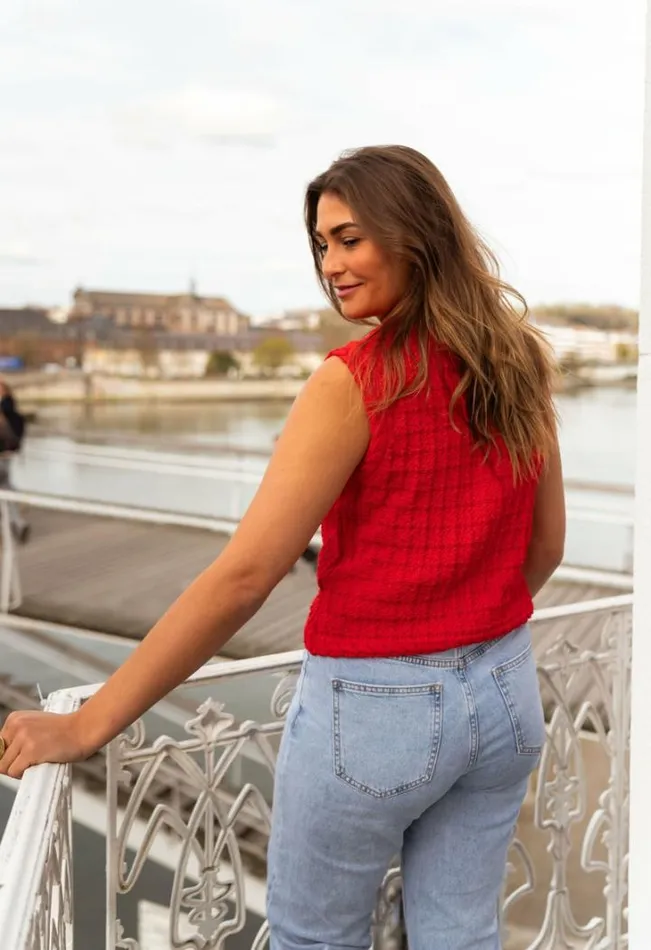 Women039s Clothing Cardigans Easy Clothes Red Blake Sleeveless Cardigan Women039s Clothing Cardigans Easy Clothes Red Blake Sleeveless Cardigan