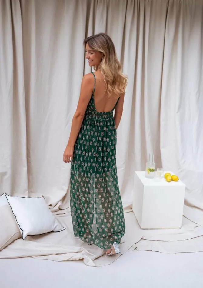 Women039s Clothing Dresses Easy Clothes Green Patterned Opera Dress