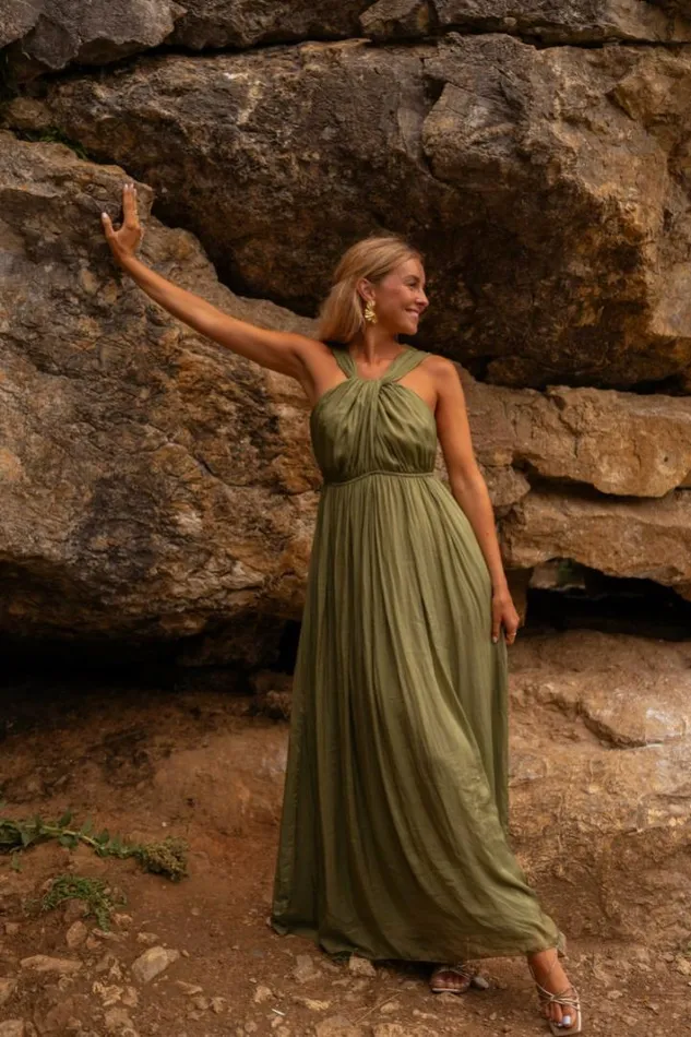 Women039s Clothing Dresses Easy Clothes Green Silk Floria Dress