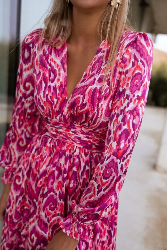 Women039s Clothing Dresses Easy Clothes Pink Patterned Farella Dress Women039s Clothing Dresses Easy Clothes Pink Patterned Farella Dress
