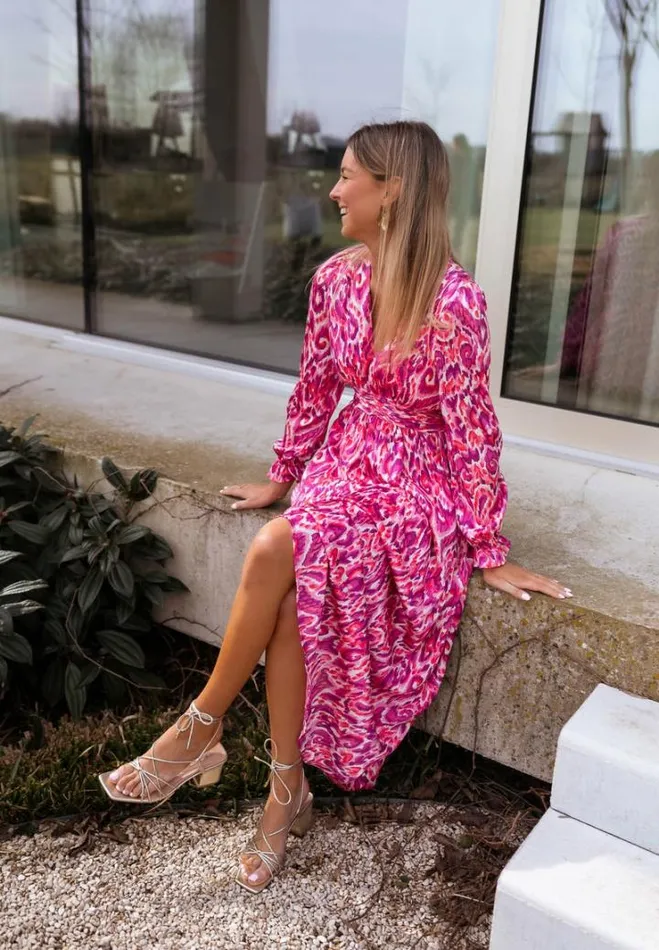 Women039s Clothing Dresses Easy Clothes Pink Patterned Farella Dress Women039s Clothing Dresses Easy Clothes Pink Patterned Farella Dress