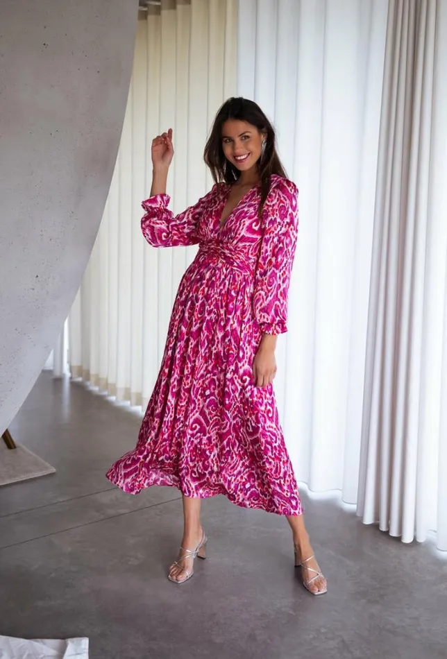 Women039s Clothing Dresses Easy Clothes Pink Patterned Farella Dress Women039s Clothing Dresses Easy Clothes Pink Patterned Farella Dress