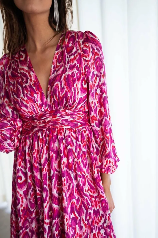 Women039s Clothing Dresses Easy Clothes Pink Patterned Farella Dress Women039s Clothing Dresses Easy Clothes Pink Patterned Farella Dress