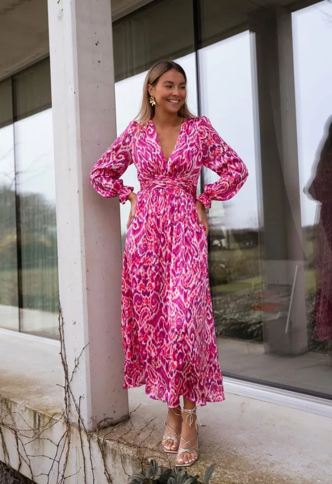 Women039s Clothing Dresses Easy Clothes Pink Patterned Farella Dress Women039s Clothing Dresses Easy Clothes Pink Patterned Farella Dress