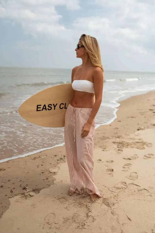 Women039s Clothing Pants and Jeans Easy Clothes Ecru And Red Striped Lamya Pants