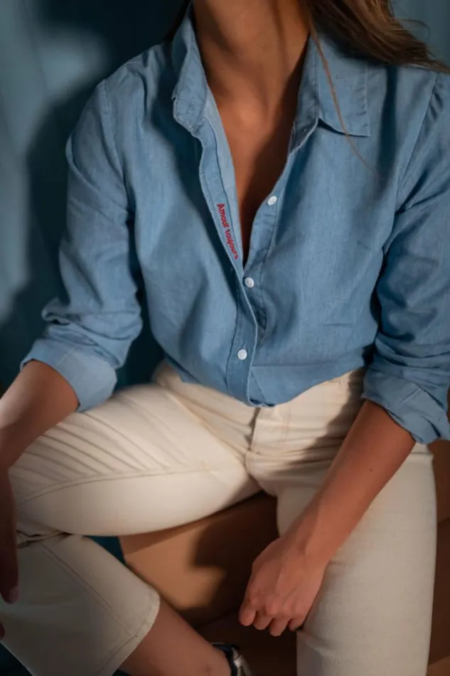 Women039s Clothing Shirts Easy Clothes Blue Denim Oliver Shirt Women039s Clothing Shirts Easy Clothes Blue Denim Oliver Shirt