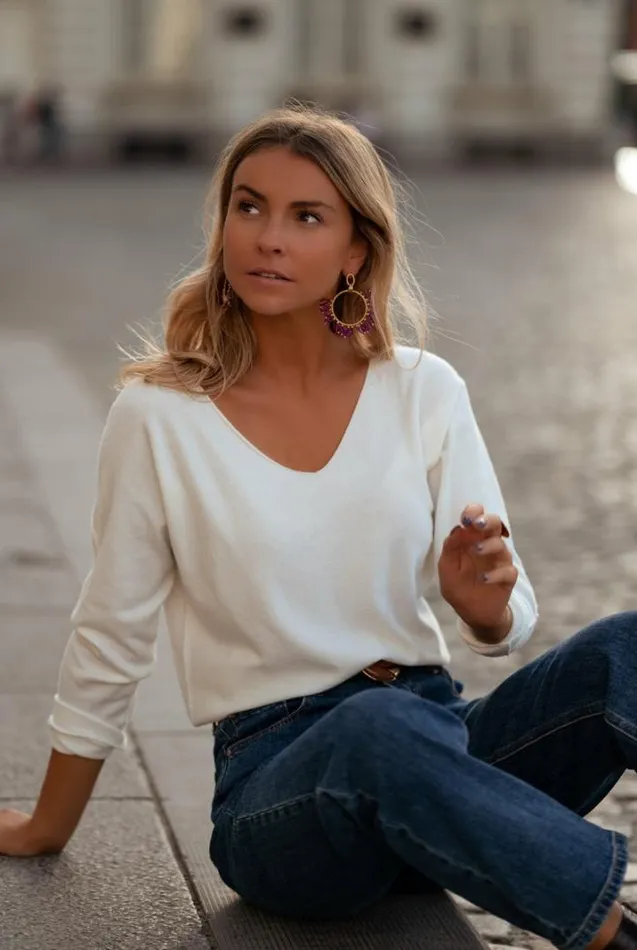 Women039s Clothing Sweaters Easy Clothes Ecru Bouma Thin Sweater Ecru