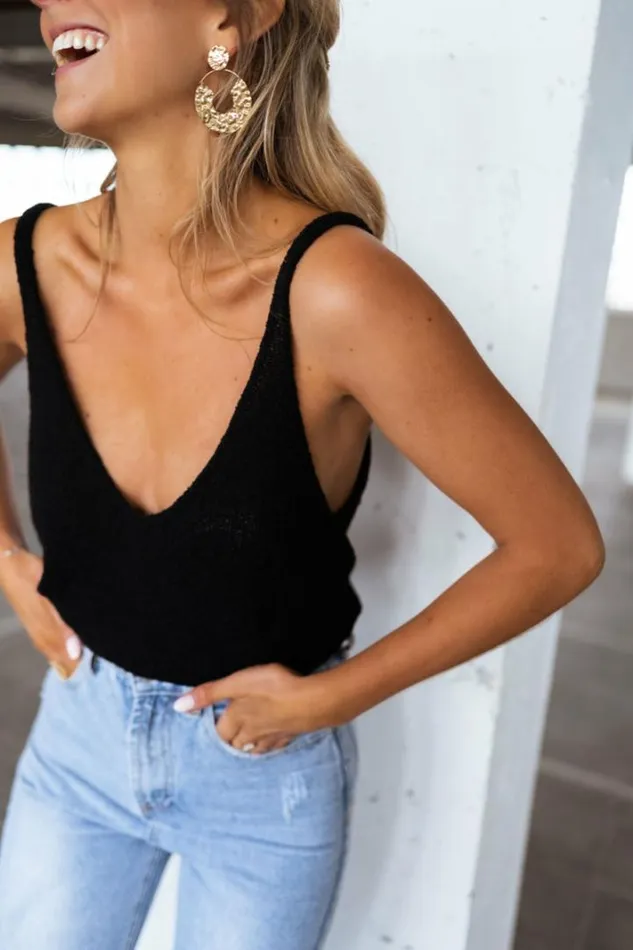 Women039s Clothing Tops Easy Clothes Black Neda Wool Effect Top Black