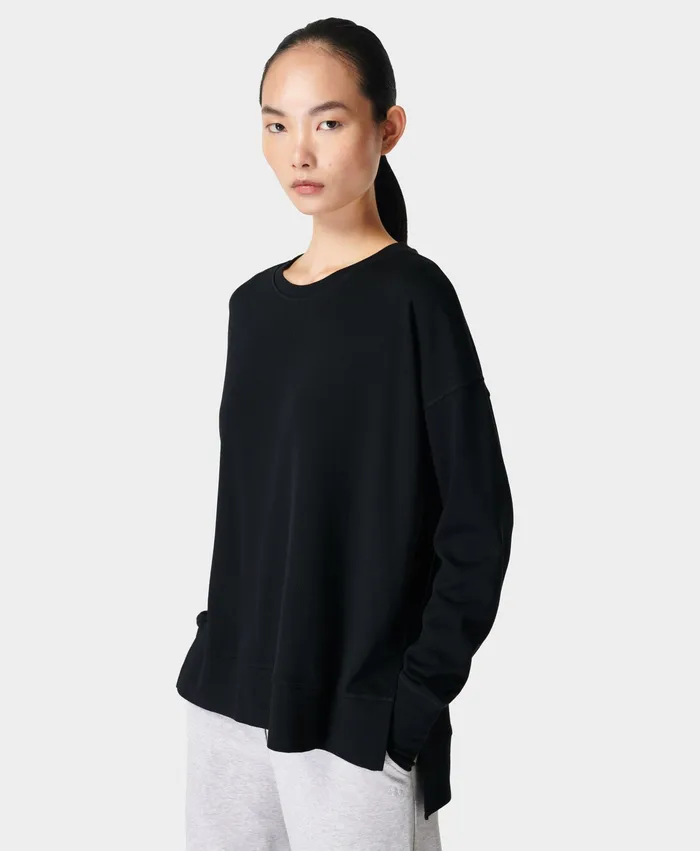 Women After Class Longline Sweatshirt Black Jumpers Hoodies Sweaty Betty