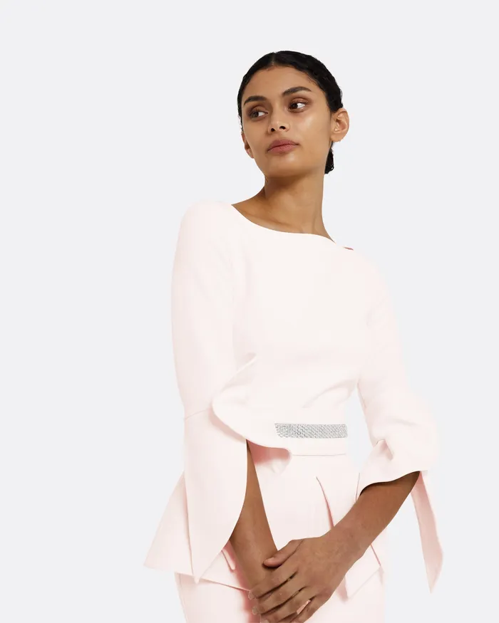 Women Alondra Pale Pink Midi Dress Pale Pink Icons Safiyaa