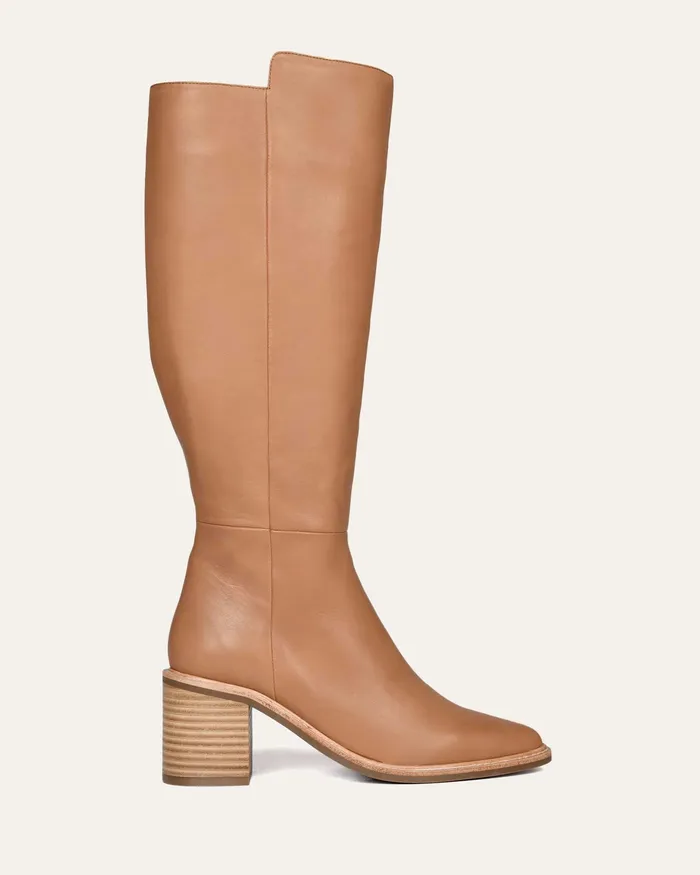 Women Anissa knee boots beige leather LONG BOOTS jomercer