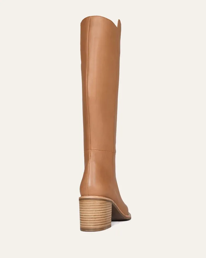 Women Anissa knee boots beige leather LONG BOOTS jomercer Women Anissa knee boots beige leather LONG BOOTS jomercer