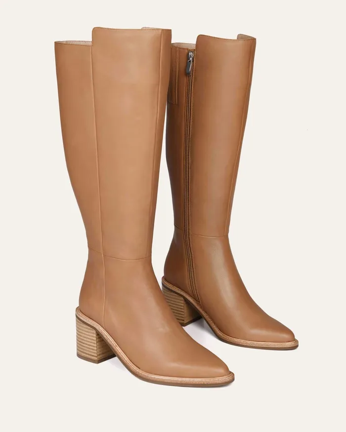 Women Anissa knee boots beige leather LONG BOOTS jomercer Women Anissa knee boots beige leather LONG BOOTS jomercer