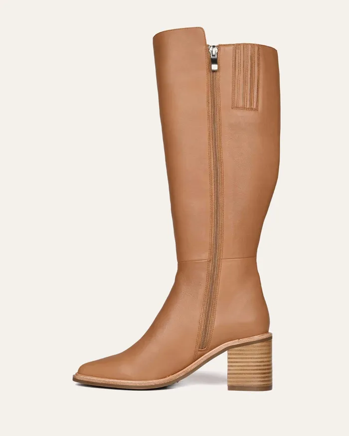Women Anissa knee boots beige leather LONG BOOTS jomercer Women Anissa knee boots beige leather LONG BOOTS jomercer