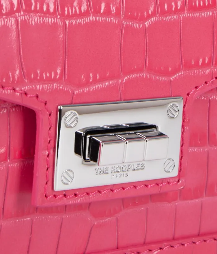 Women Bags THE KOOPLES Emily Chain Bag In Pink Crocodileeffect Leather Women Bags THE KOOPLES Emily Chain Bag In Pink Crocodileeffect Leather