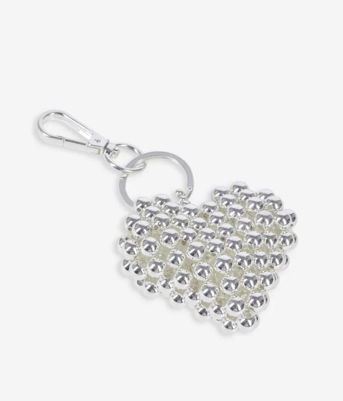 Women Bags THE KOOPLES Silver Heart Bag Charm Women Bags THE KOOPLES Silver Heart Bag Charm