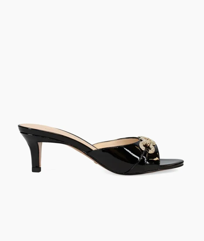 Women Balin 2 Slide 8211 Black Patent Pelle Moda Low Heels